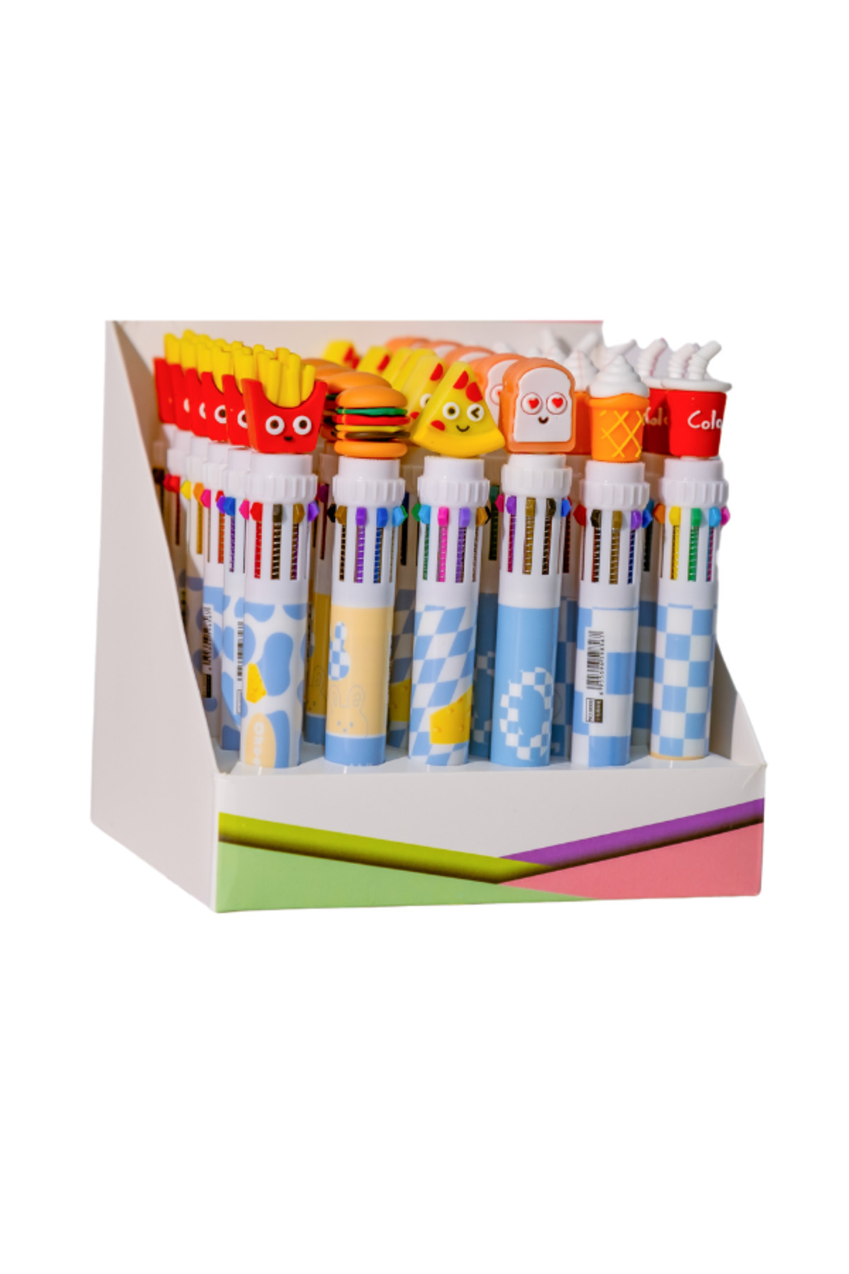 10 Renkli Hamburger Fastfood Tükenmez Kalem - Çoklu Tükenmez Kalem Multi Color (Cok renkli) - Görsel 2