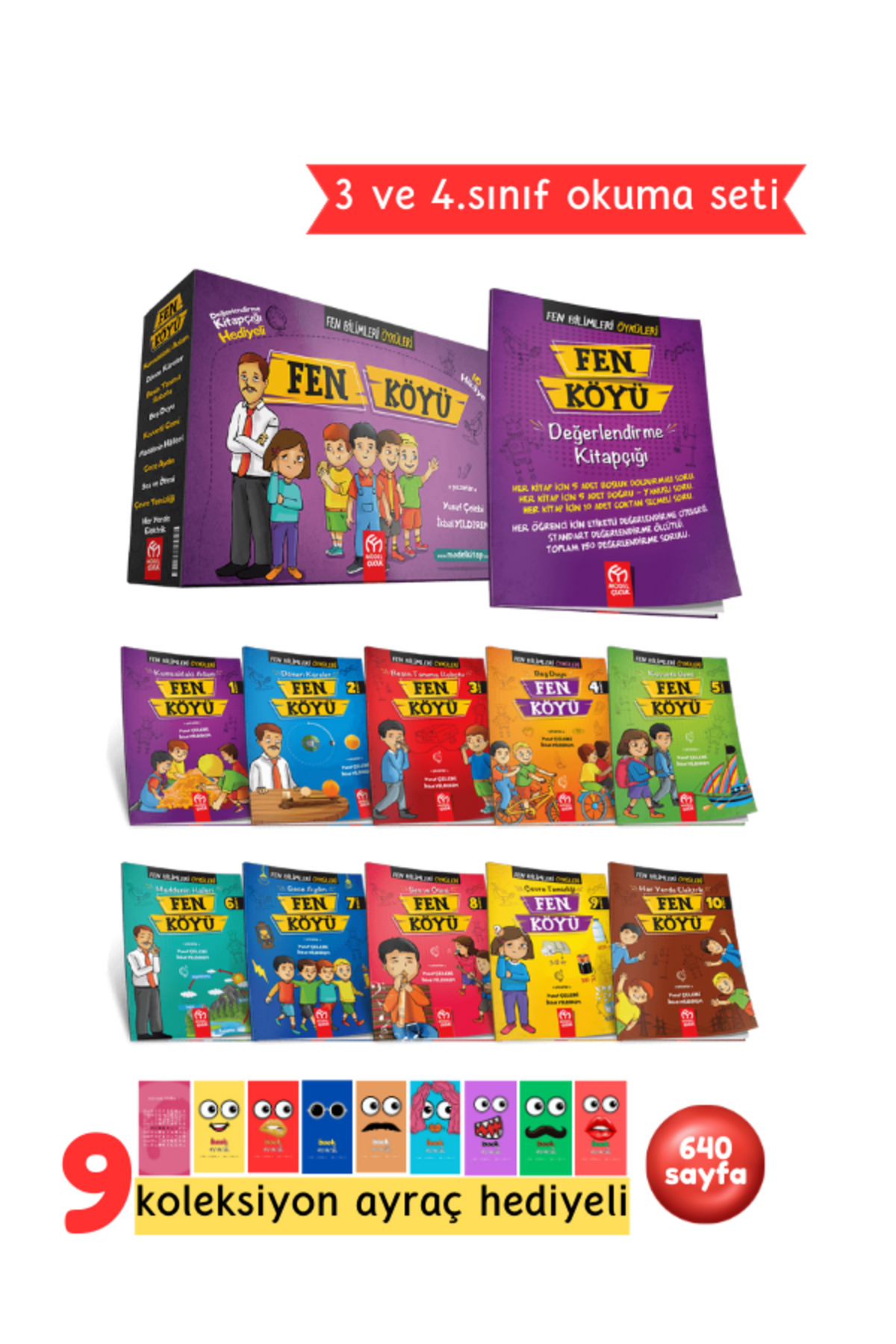 3. ve 4.Sınıflar İçin Fen Köyü 10 Kitap + Soru Kitapçığı Hediyeli