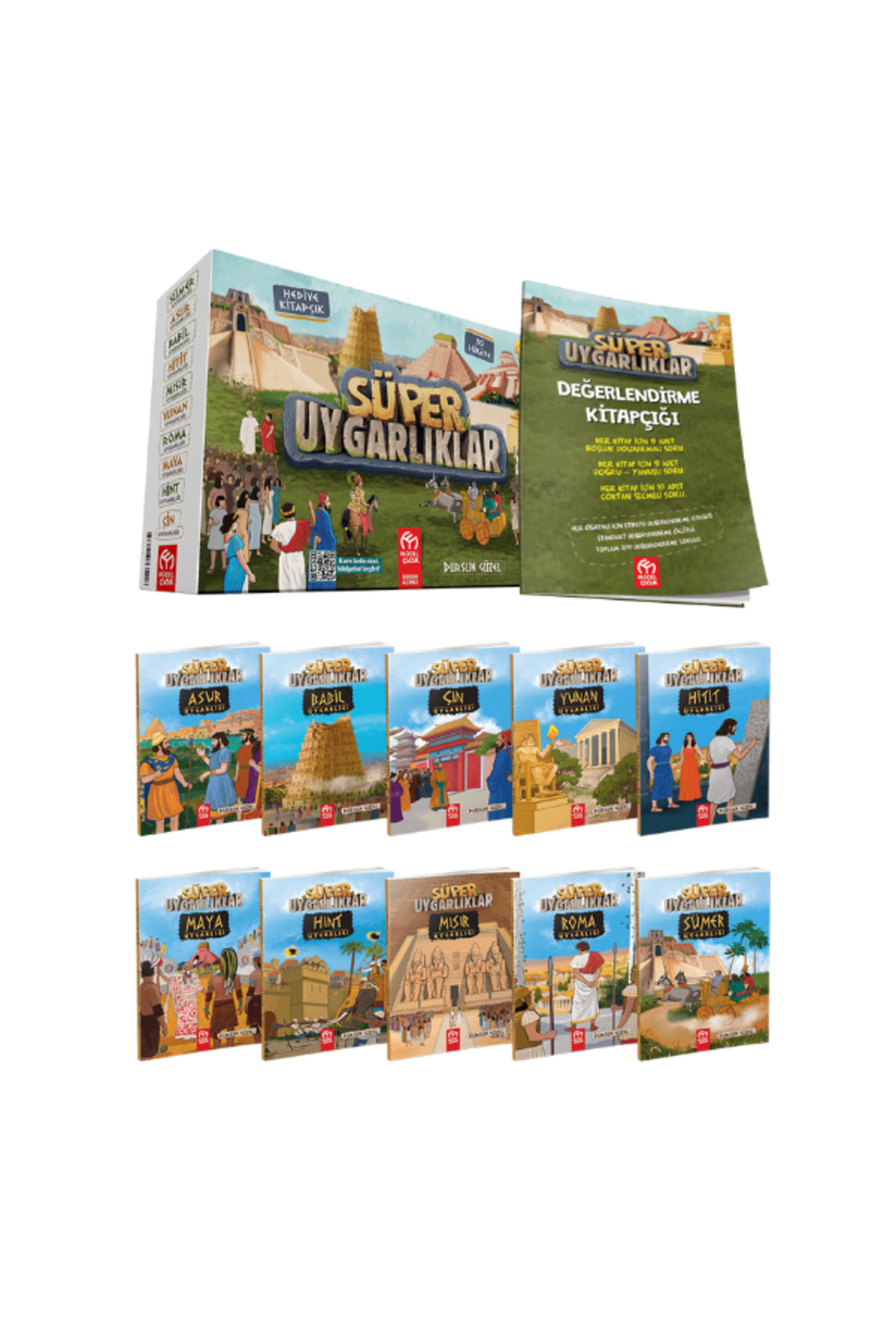 4.Sınıflar İçin Süper Uygarlıklar Hikaye Serisi 10 Kitap + Soru Kitapçığı Hediyeli - Görsel 2