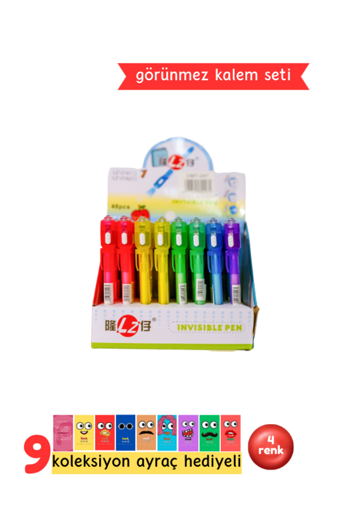 Görünmez Kalem - Işıklı Görünmez Kalem 4 Adet (Yok)