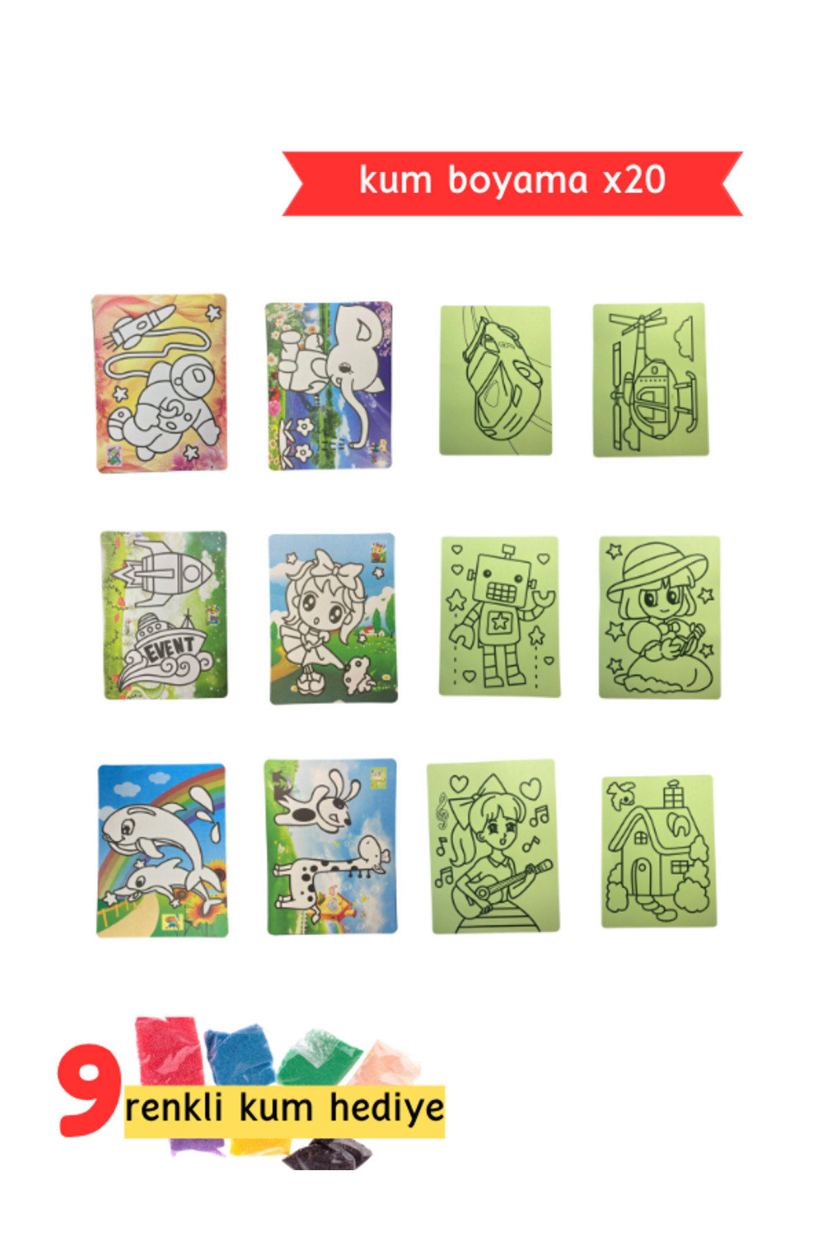 Kum Boyama 20'li - A4 Büyük Boy