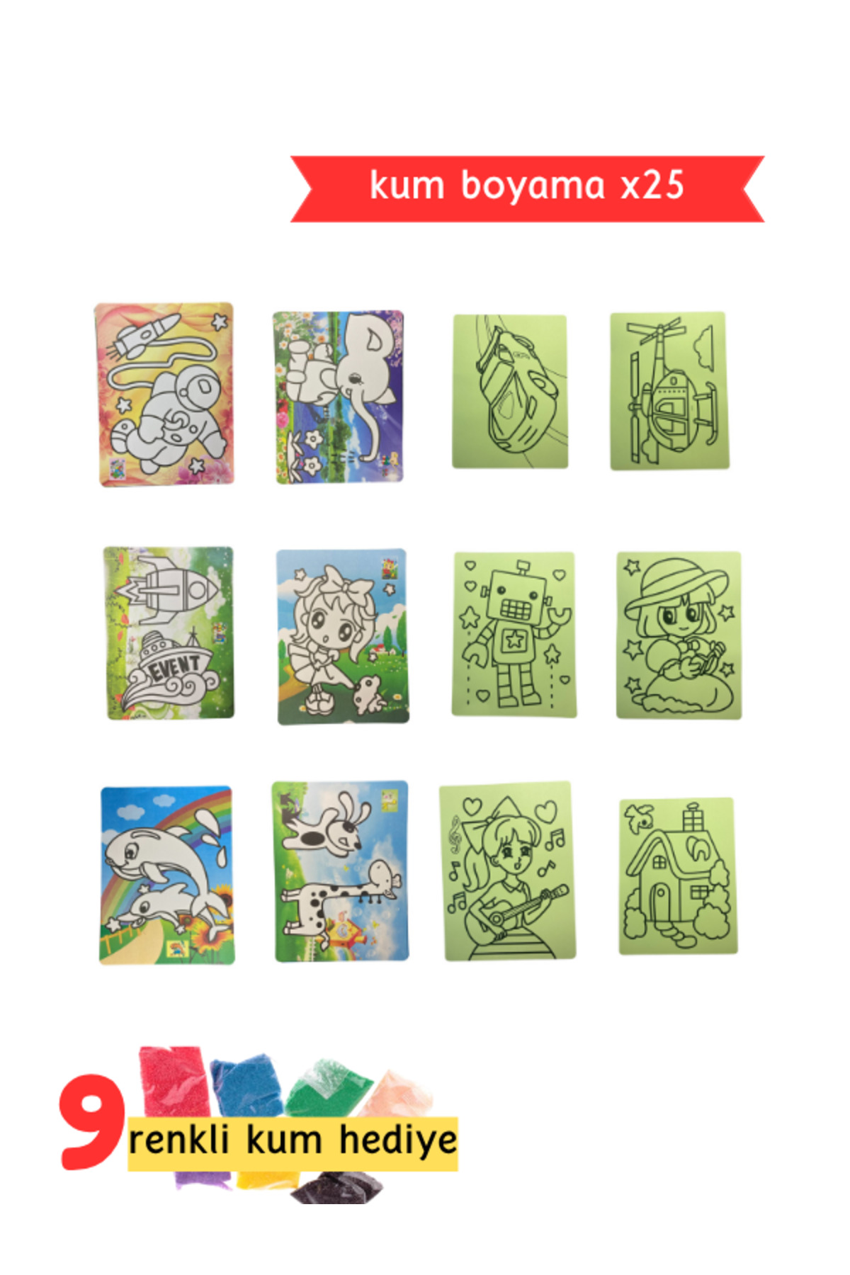 Kum Boyama 25'li - A4 Büyük Boy