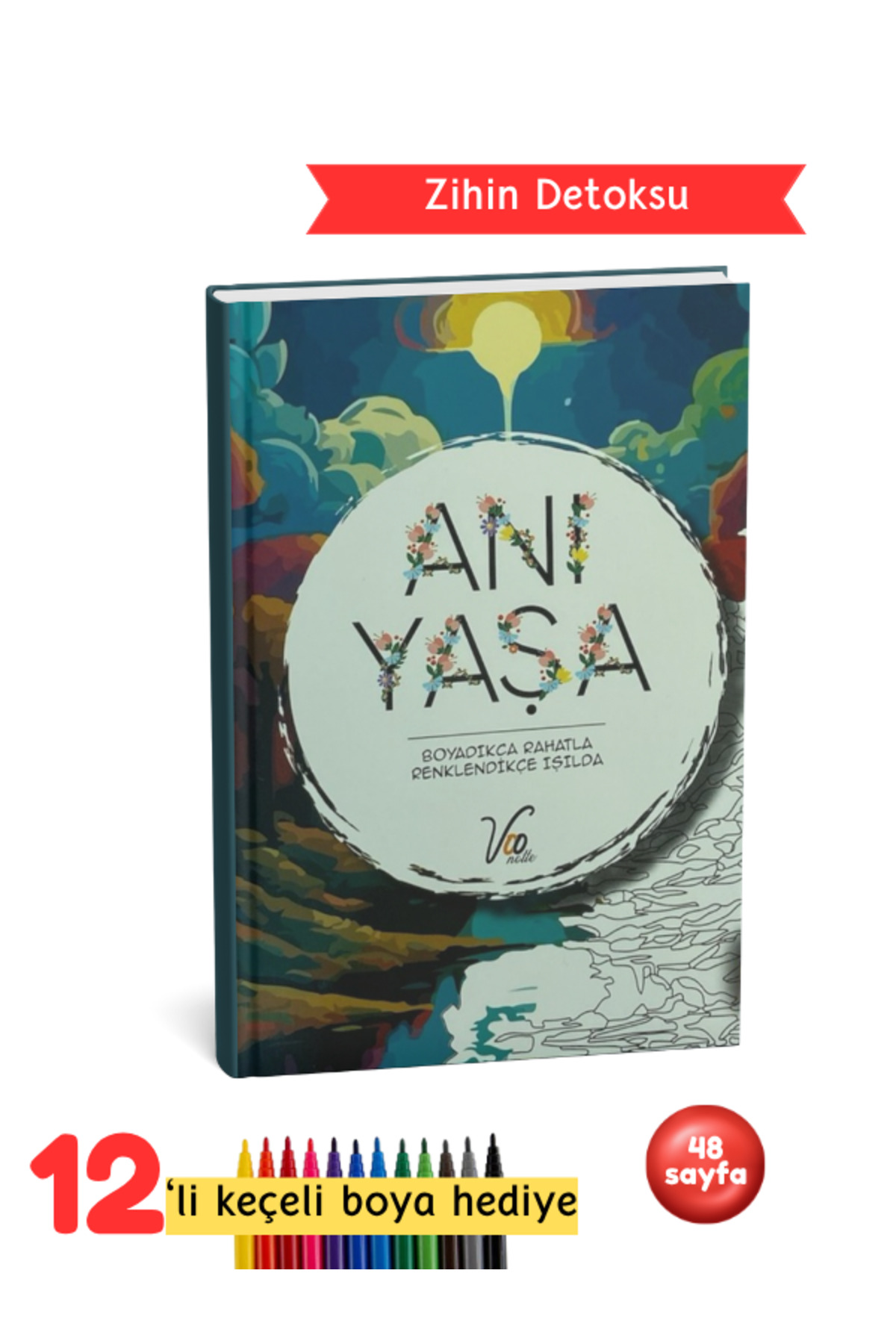 Mandala Boyama Kitabı – Yetişkinler İçin Stres Giderici Renkli Terapi - Anı Yaşa - Görsel 2