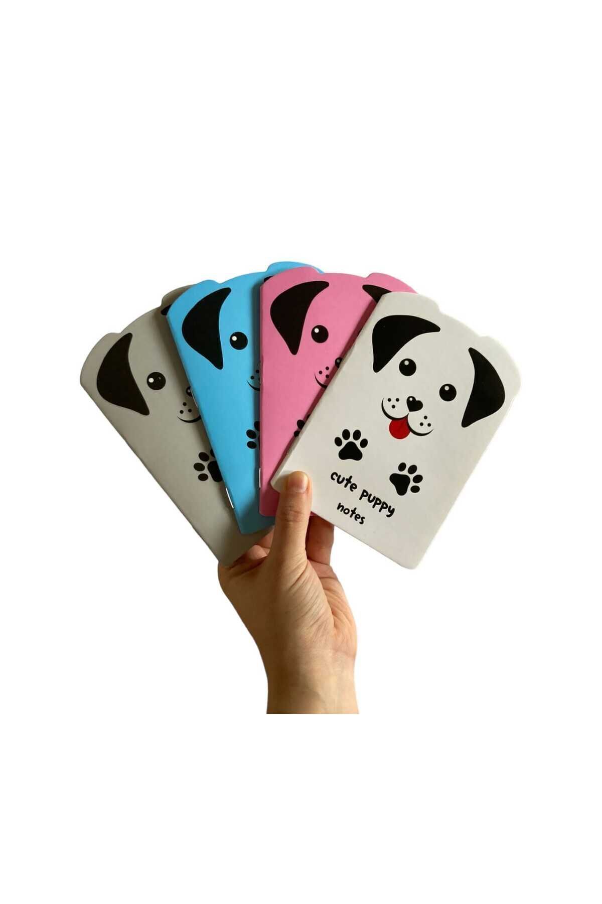 Sevimli Köpek Figürlü 4'lü Defter Seti (4 Renk)