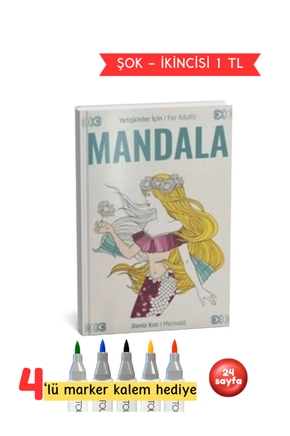 Yetişkinler İçin Mandala Deniz Kızı Seti - Görsel 4