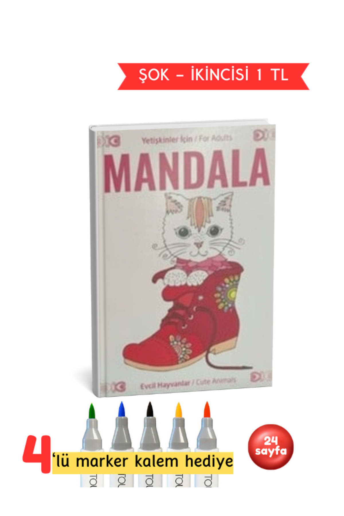 Yetişkinler İçin Mandala Evcil Hayvanlar Seti - Görsel 4