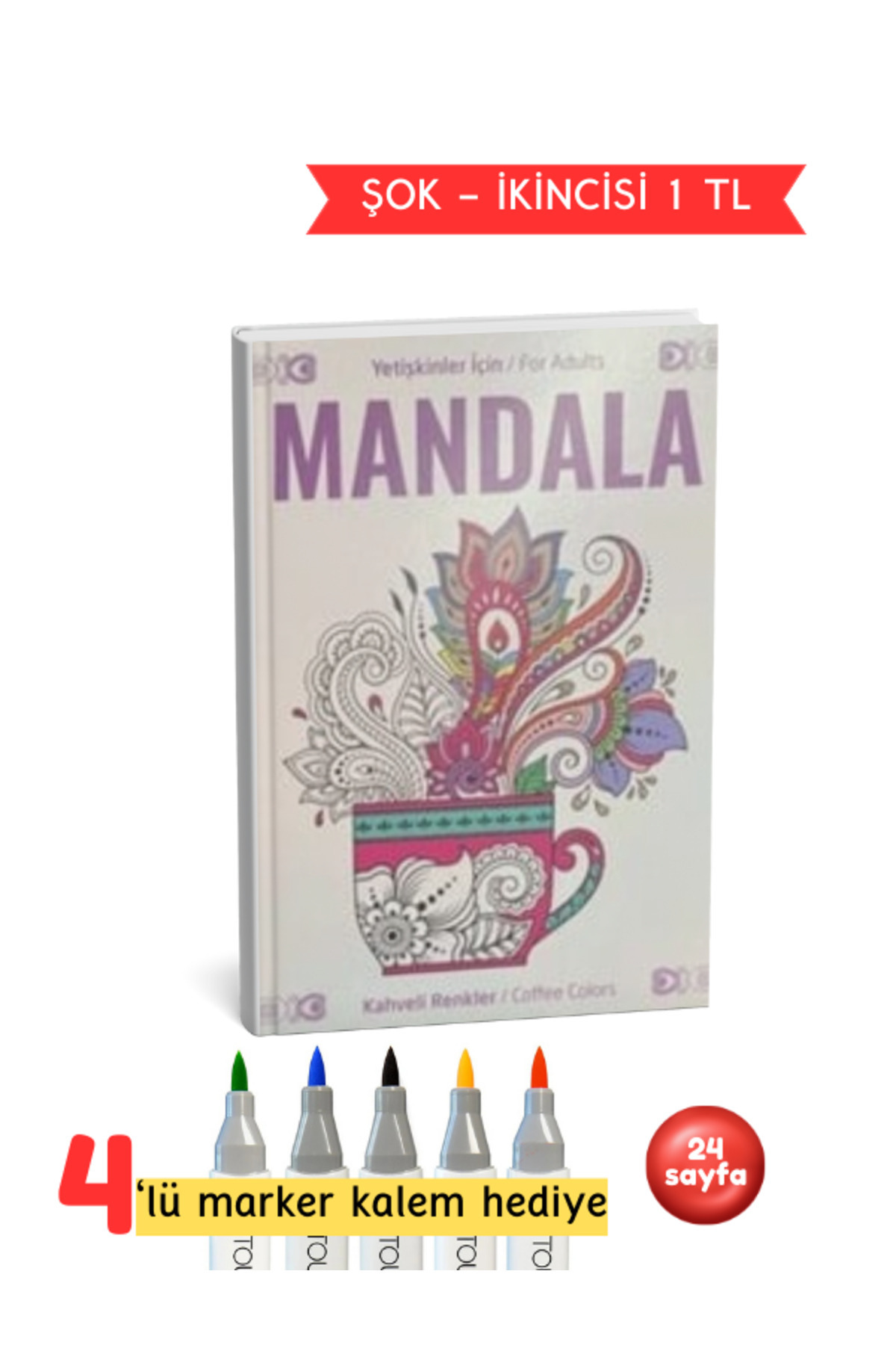 Yetişkinler İçin Mandala Kahveli Renkler Seti - Görsel 4