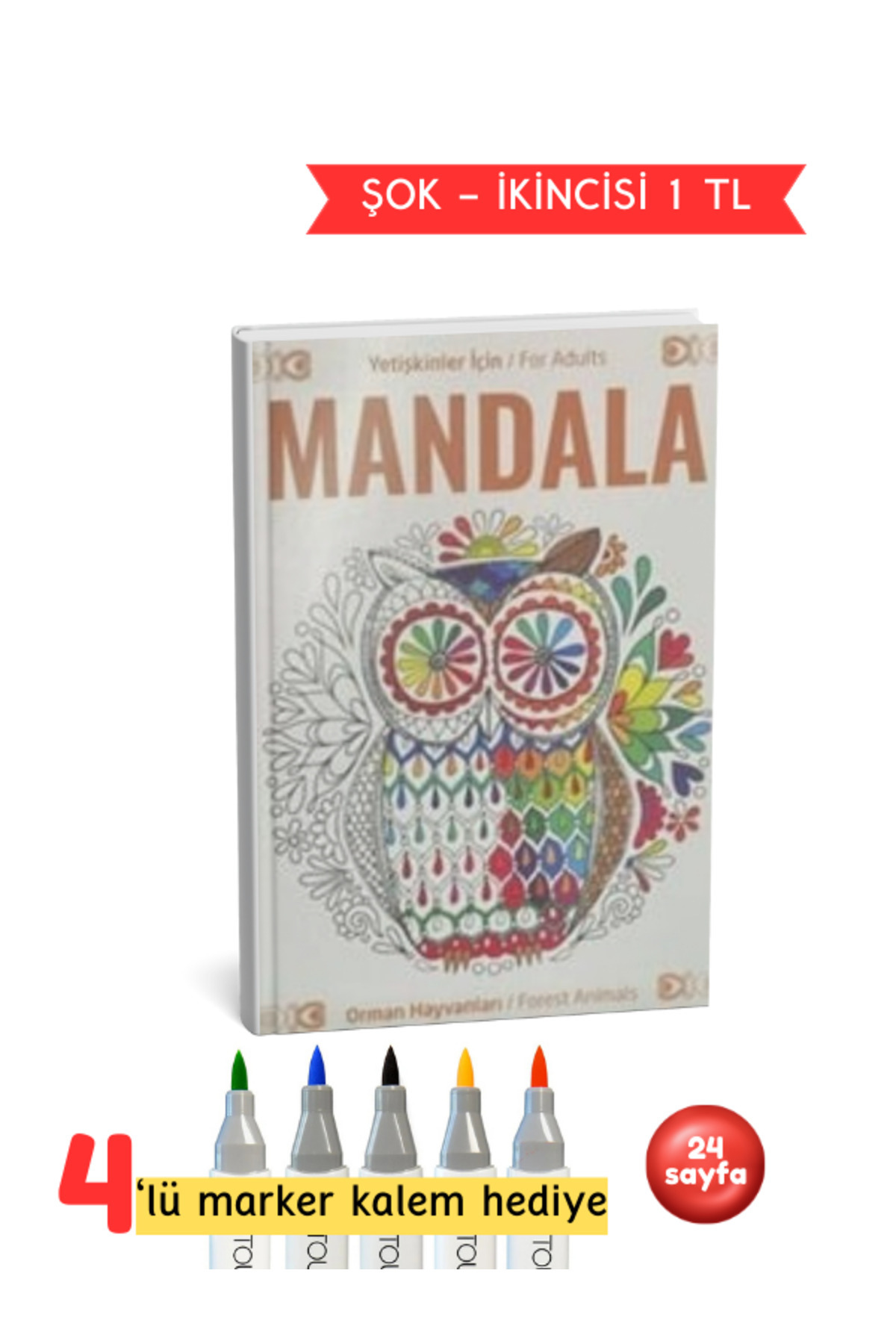 Yetişkinler İçin Mandala Orman Hayvanları - Görsel 4