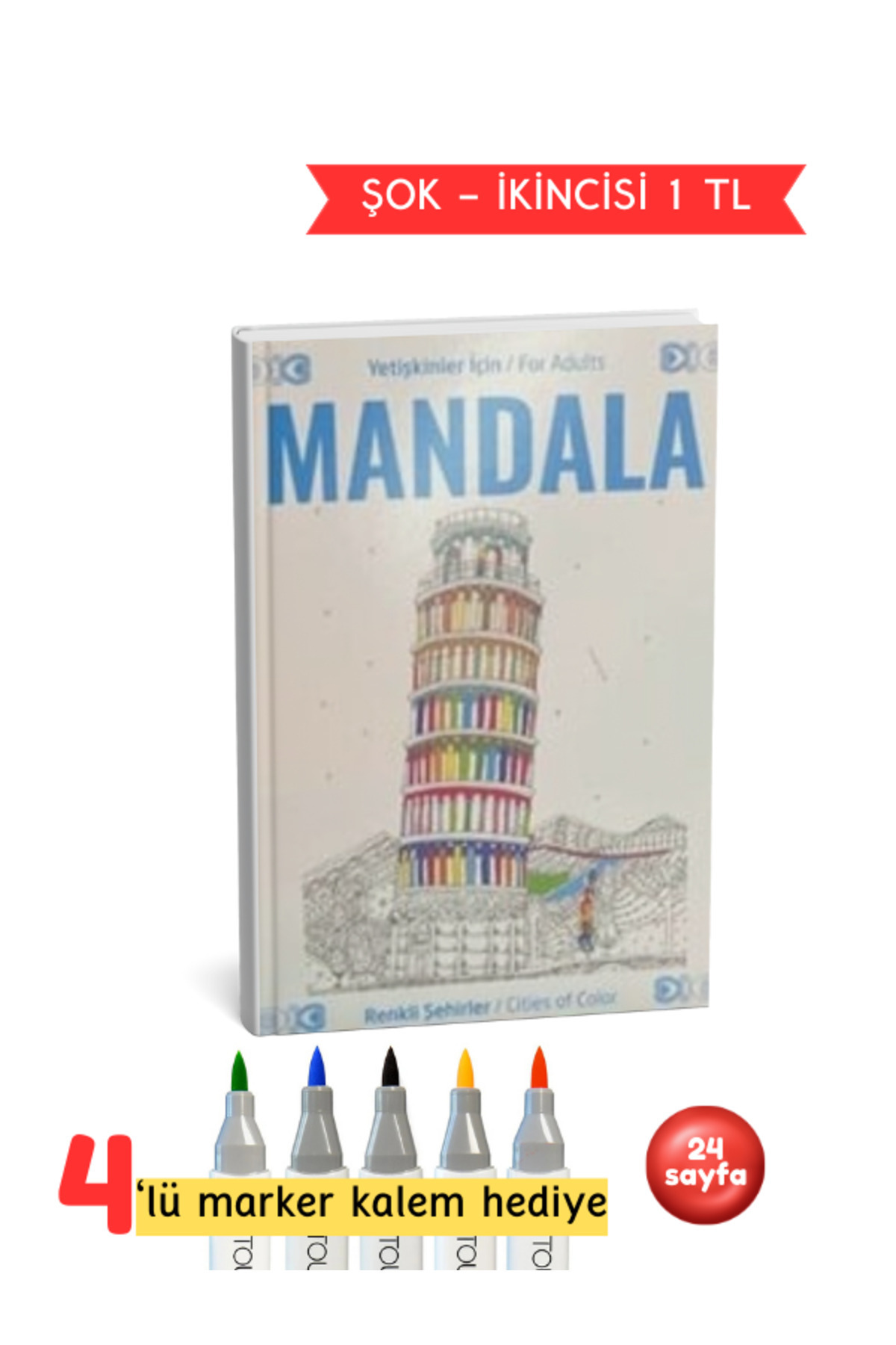 Yetişkinler İçin Mandala Renkli Şehirler Seti - Görsel 4