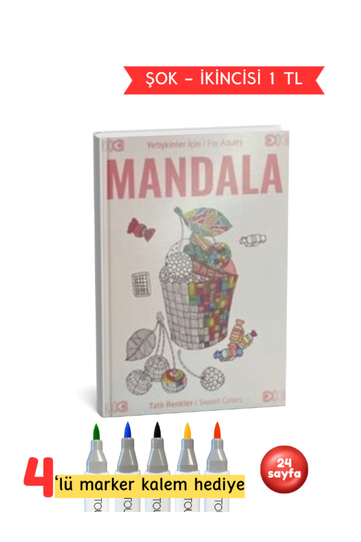 Yetişkinler İçin Mandala Tatlı Renkler Seti - Görsel 4